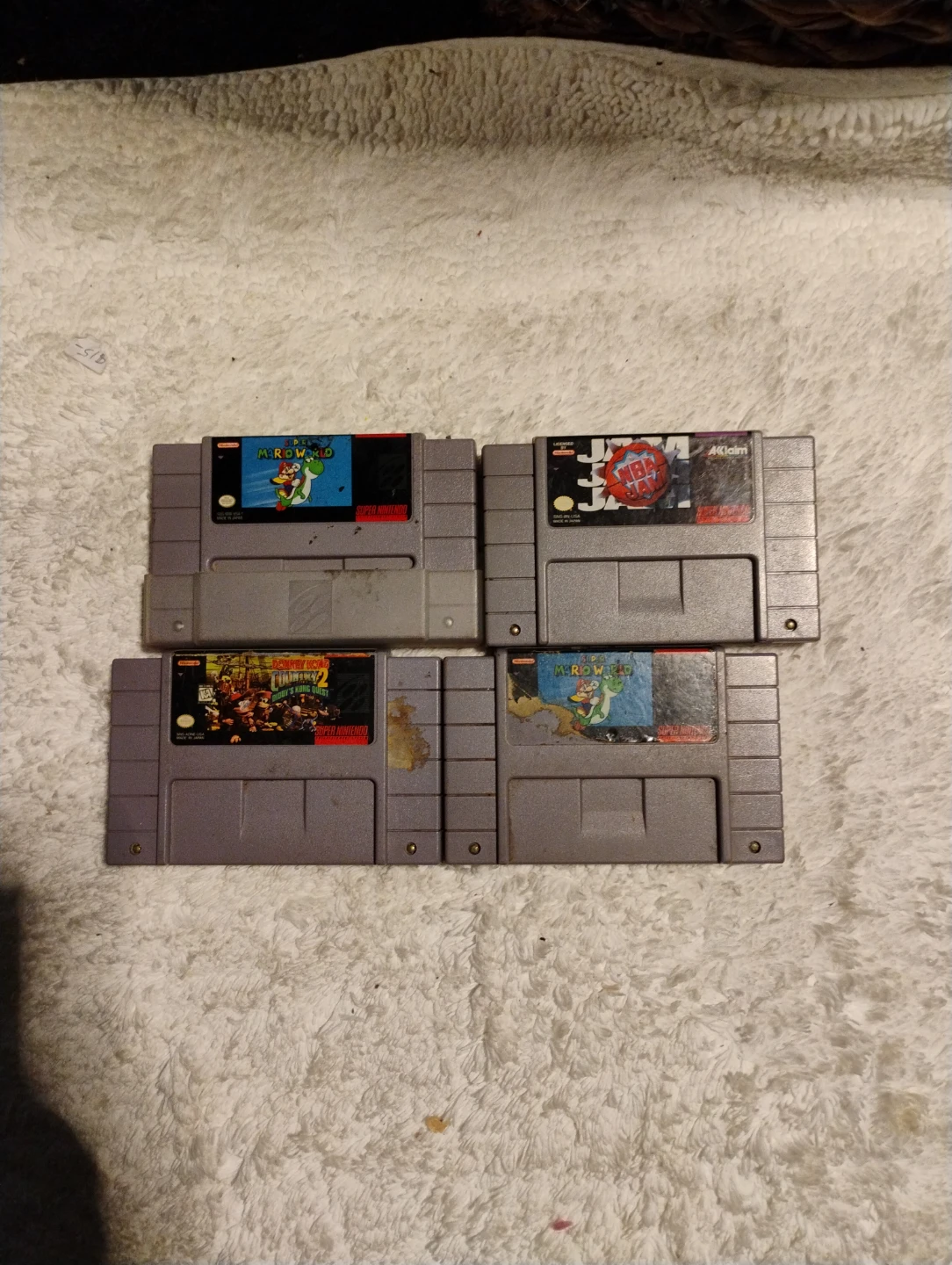 Super Nintendo SNES Games Lot - Mario, Donkey Kong, WWF
