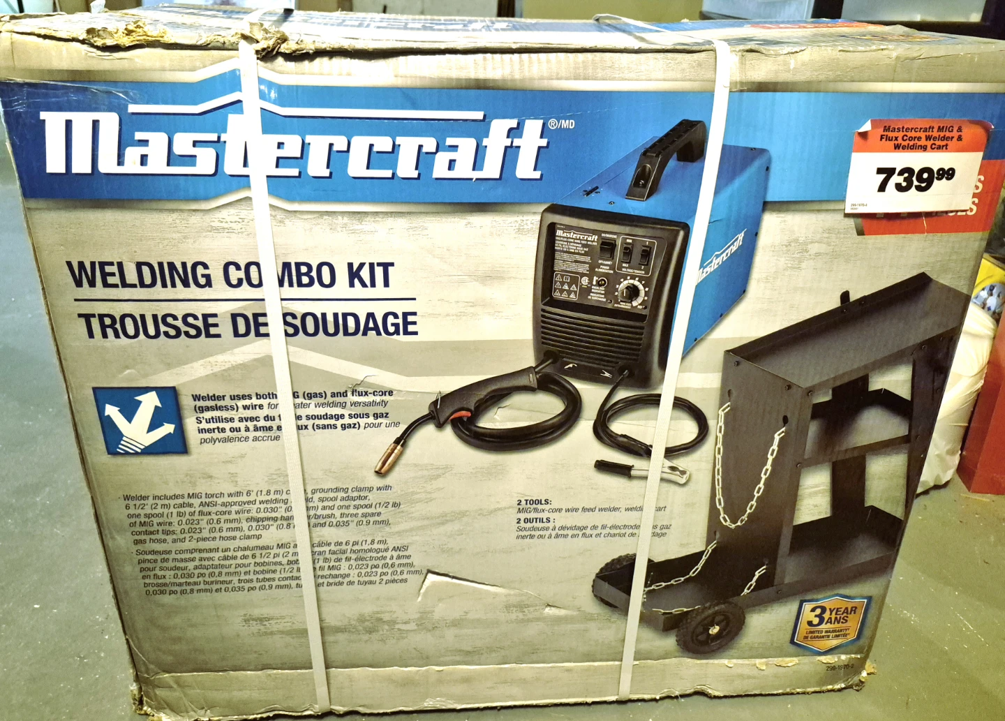 NEW Mastercraft 120V MIG Welder Kit & Cart