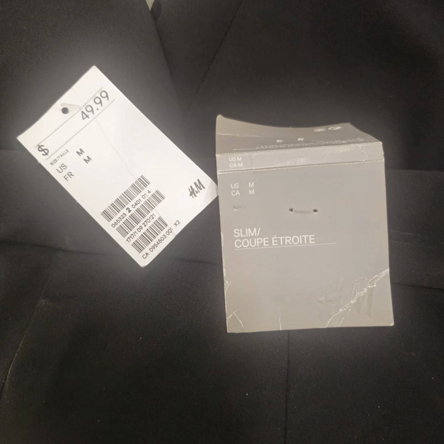 H&M Black Slim Fit Pants - Size M - photo 2