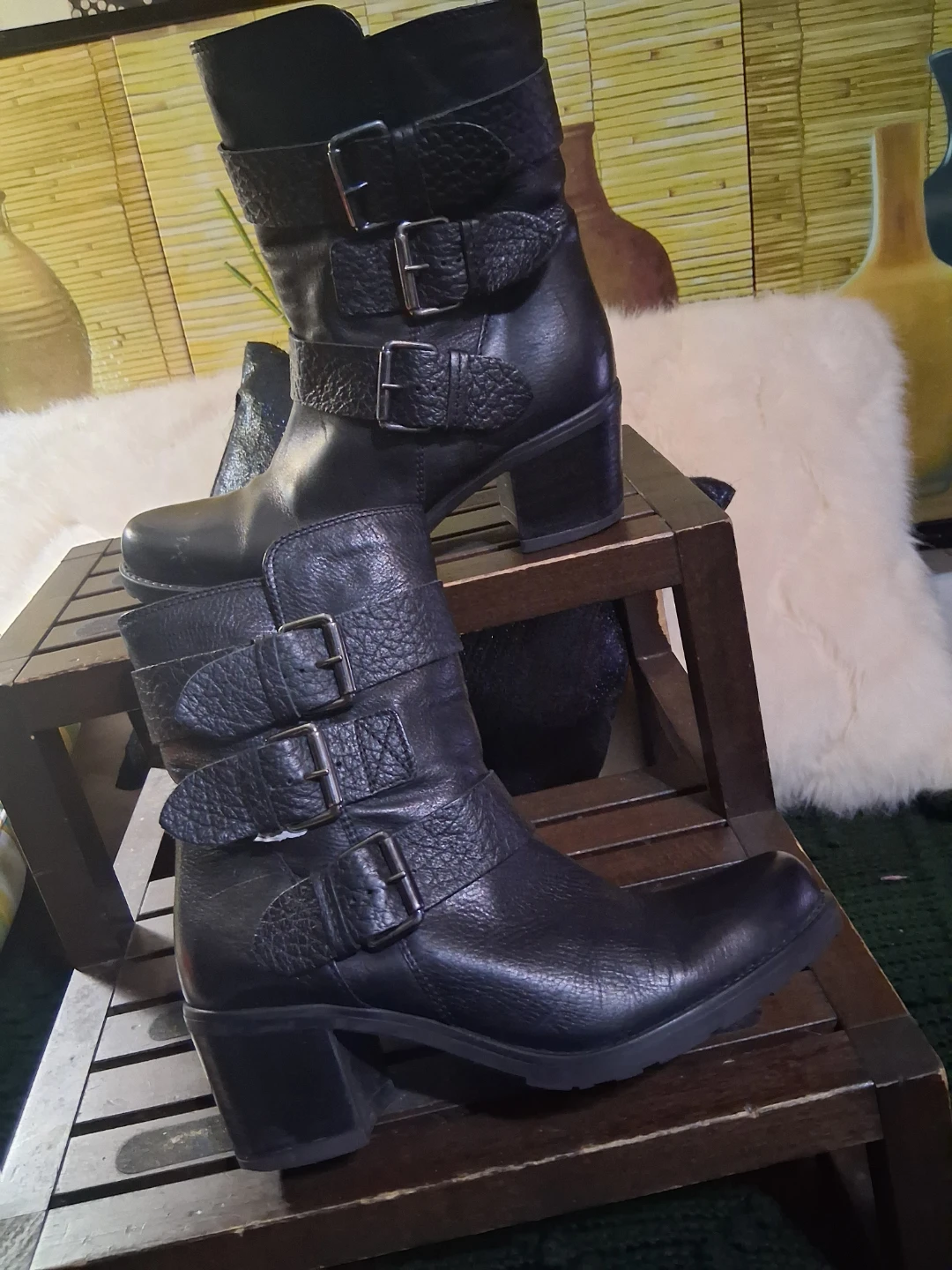 Clarks Black Leather Buckle Ankle Boots - photo 4