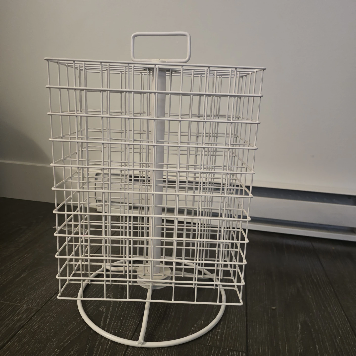 White Wire Display Basket with Sign Holder