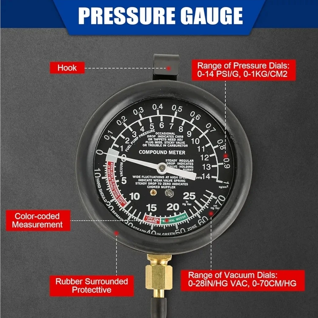 Fuel Vacuum Pressure Tester Kit, Carburetor & Engine Diagnostic - photo 5