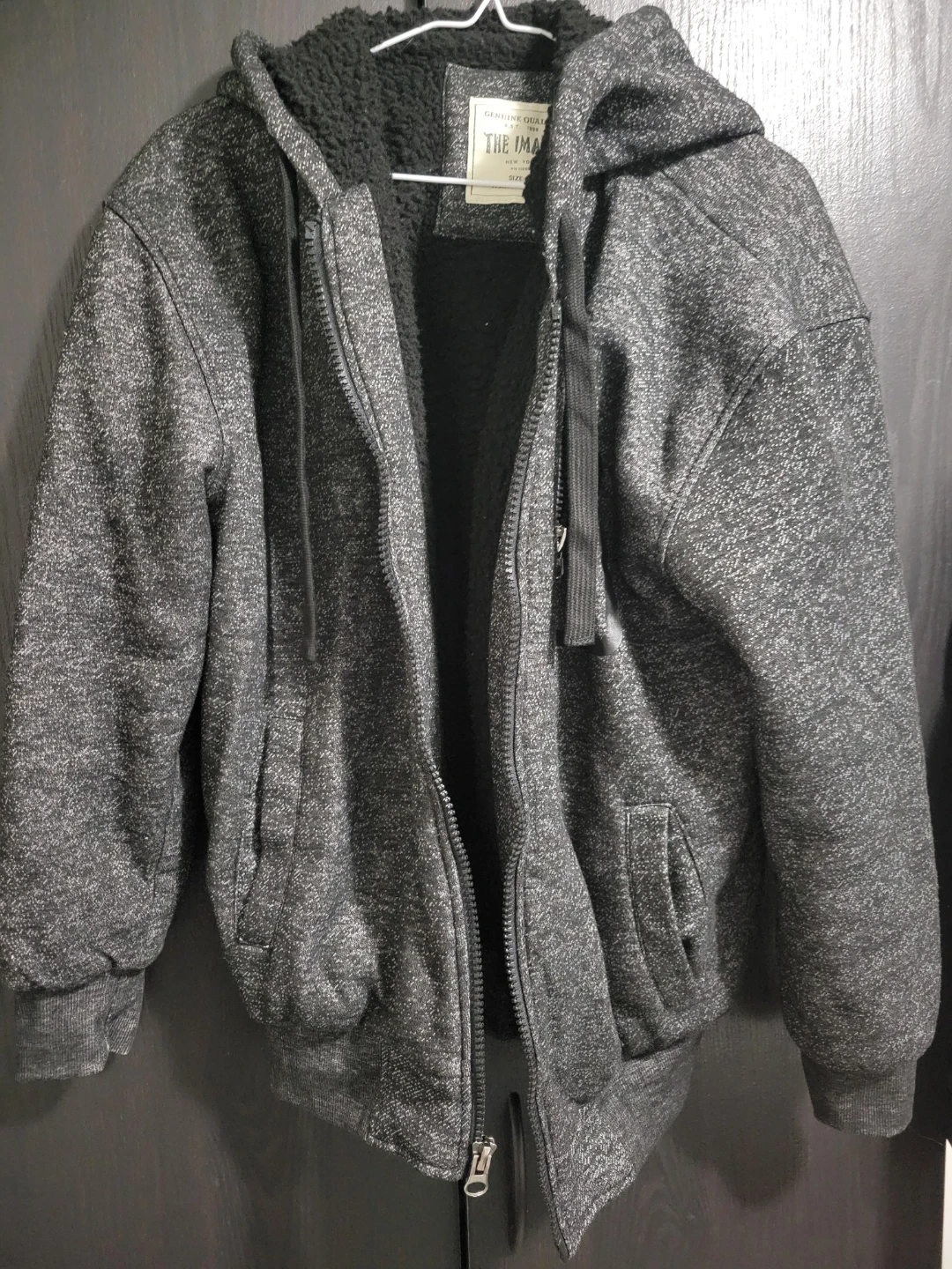 The Image Grey Sherpa-Lined Zip Hoodie - Size S - photo 2