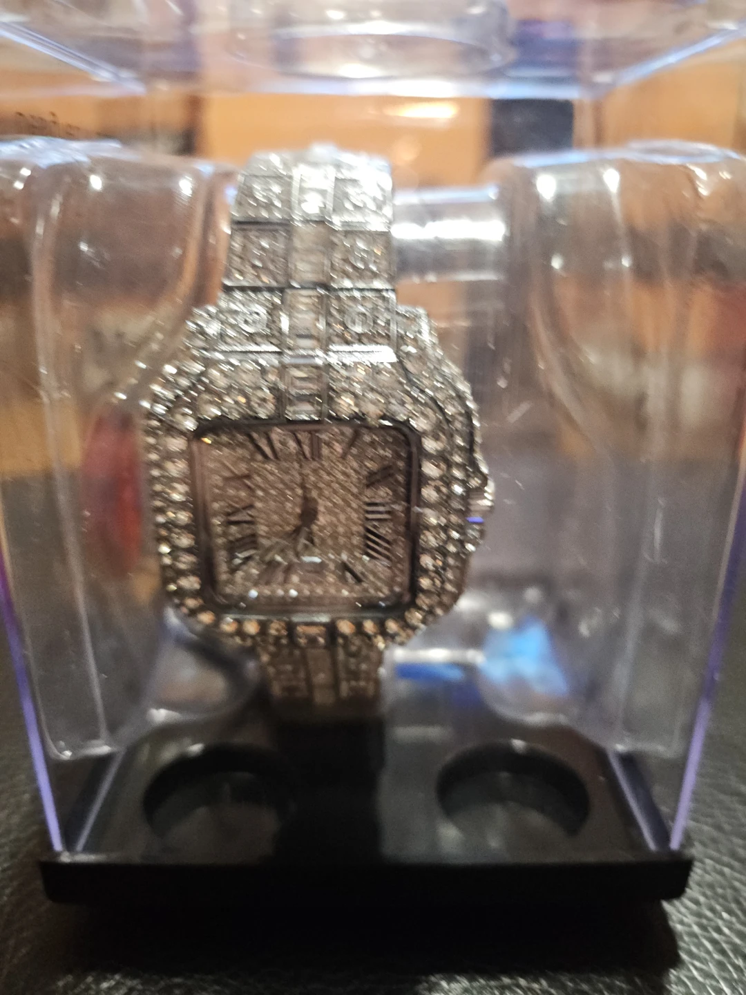 Rhinestone Encrusted Square Face Watch