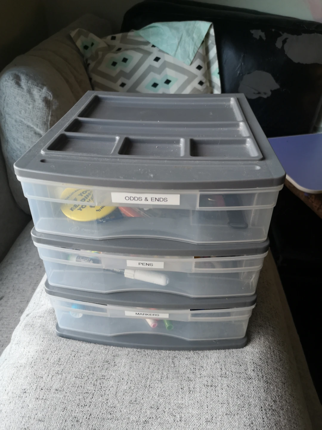 Desk Clear White Frame 3-Drawer Storage Tower, 10" Organizer!