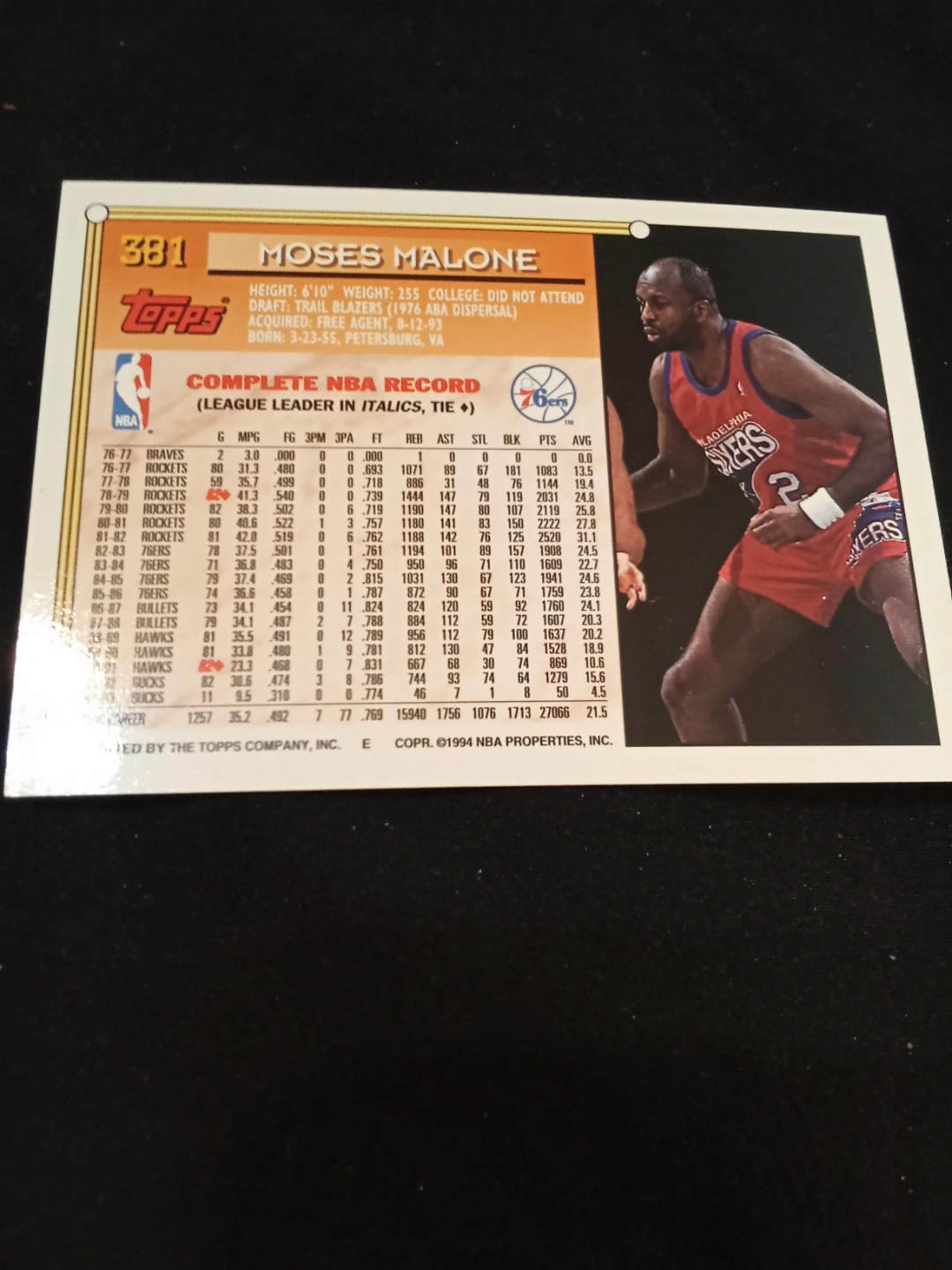 Lot of 3 Topps NBA Basketball Cards: Malone,  Duckworth - photo 4