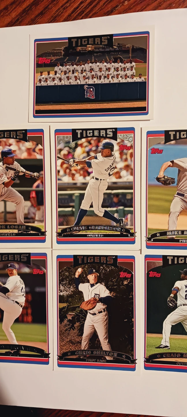 Lot of 7× 2006 Topps Detroit Tigers Baseball Cards - photo 2