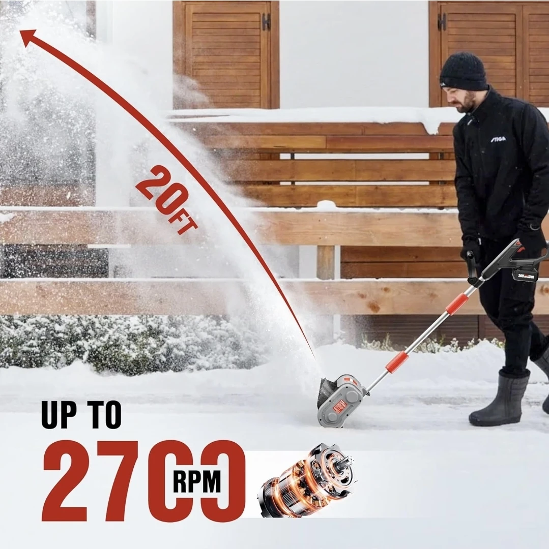 EWORK Cordless Electric Snow Shovel 20V 11-inch Cleaning Width - photo 5