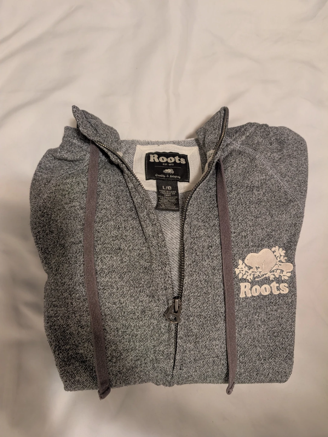 Roots Athletics Grey Full Zip Hoodie - size Adult M/L