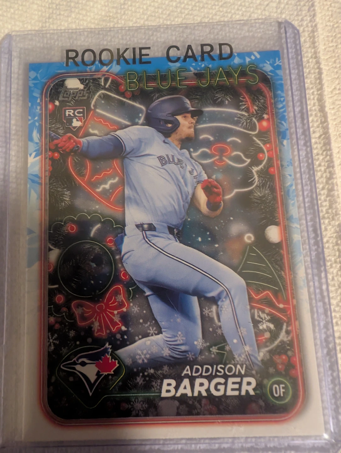 Addison Barger 2023 Topps Holiday Rookie Card Blue Jays