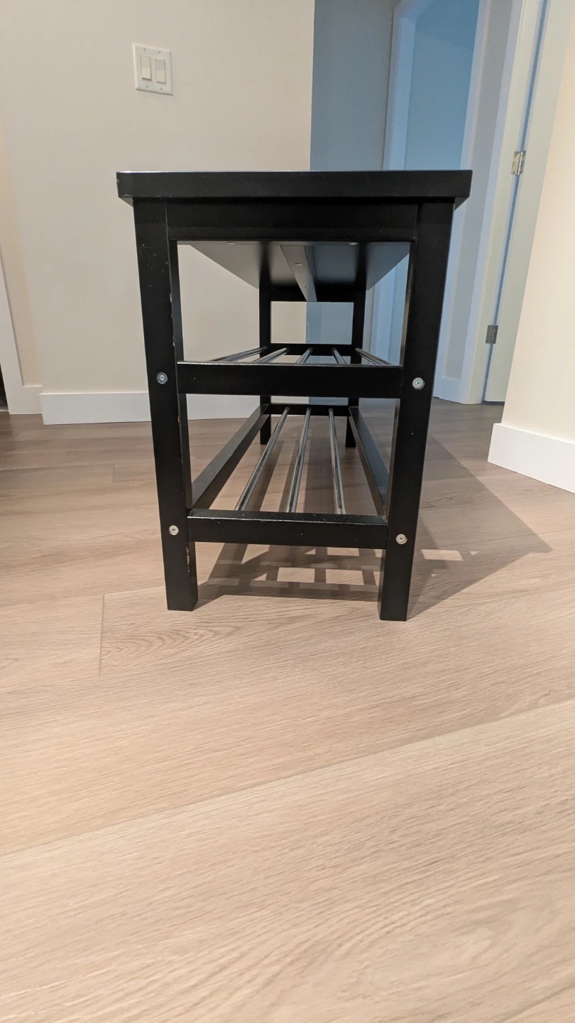 Ikea TJUSIG Bench with shoe storage, black