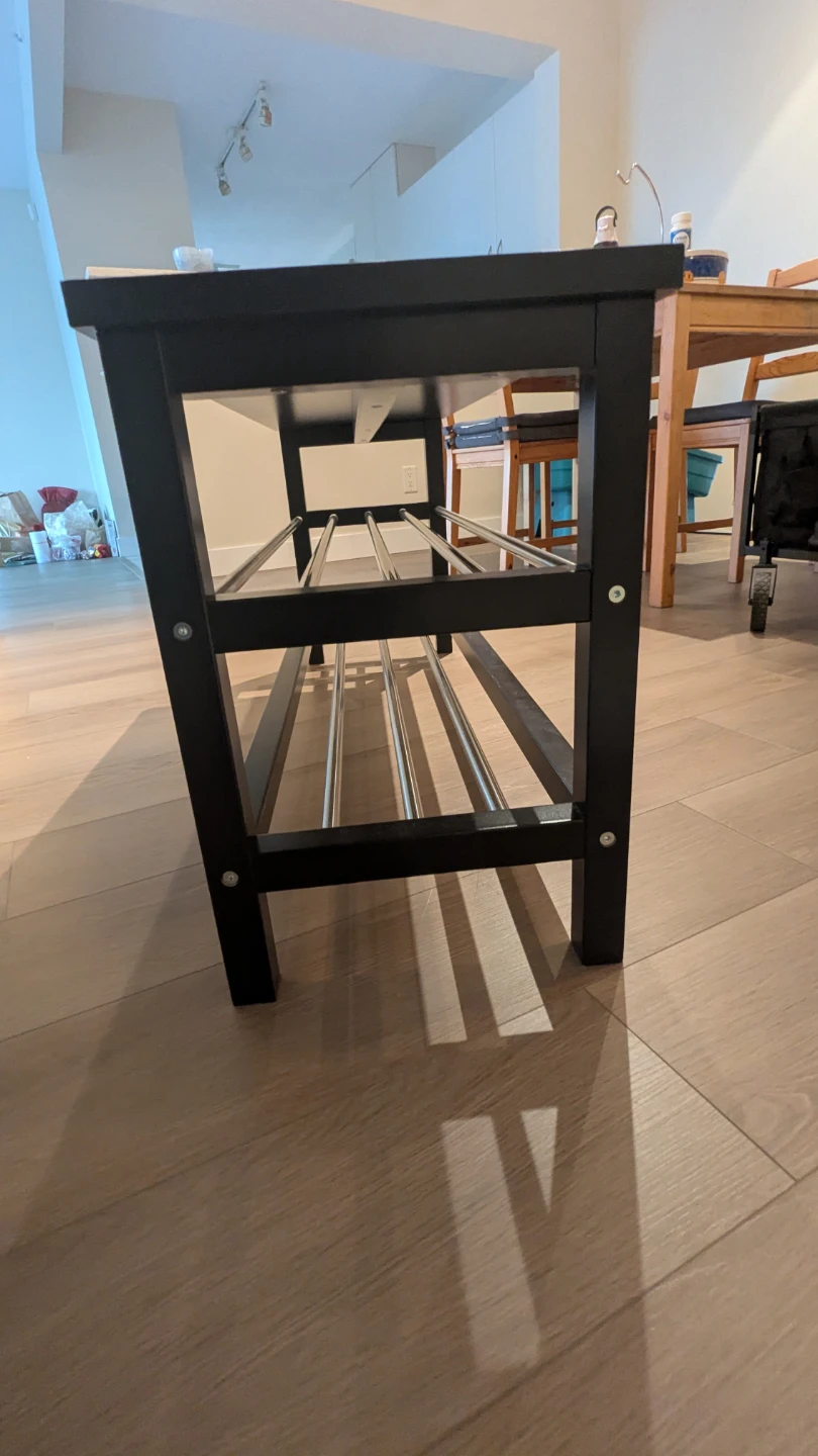 Ikea TJUSIG Bench with shoe storage, black - photo 2