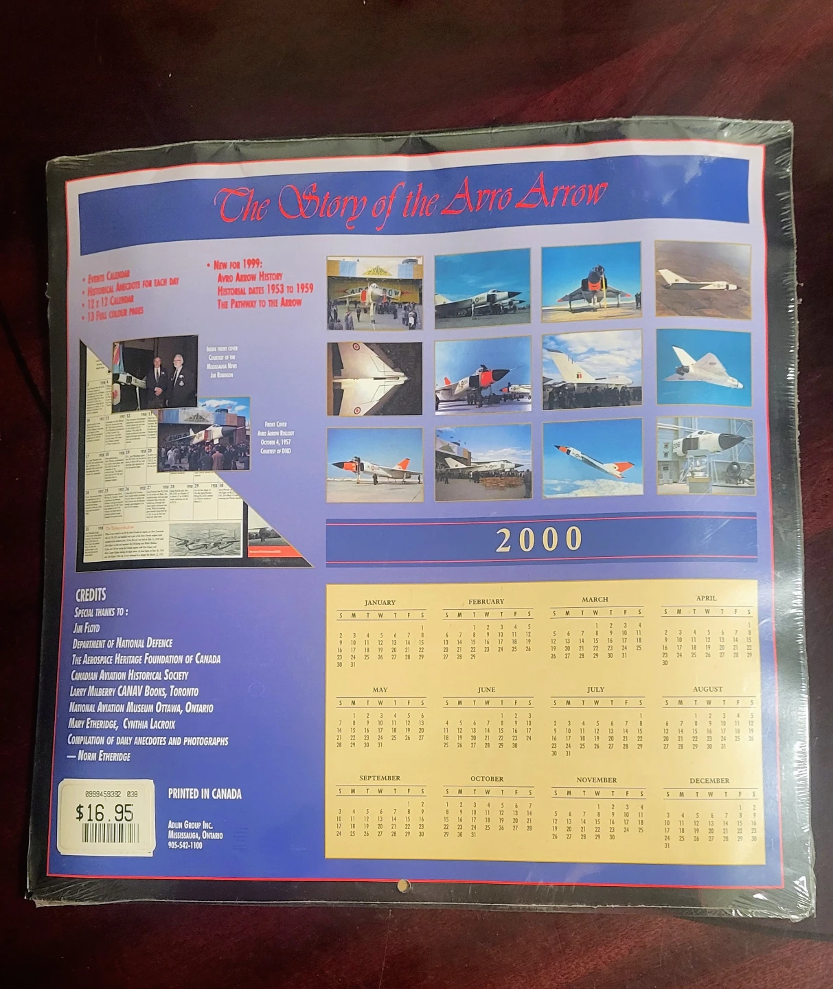 🥕The Story of the Avro Arrow 1999 Calendar - photo 2