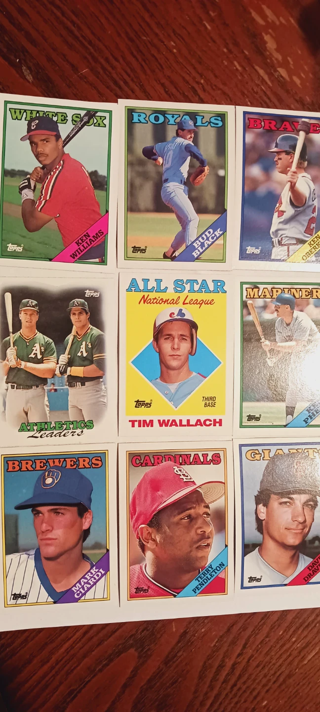 Lot of  9 × Topps 1988. Major League Baseball Cards