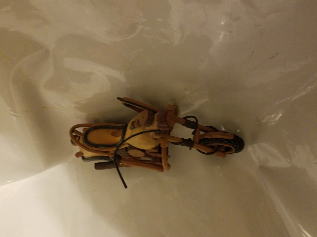 Handmade Wooden Motorcycle Sculpture - photo 2