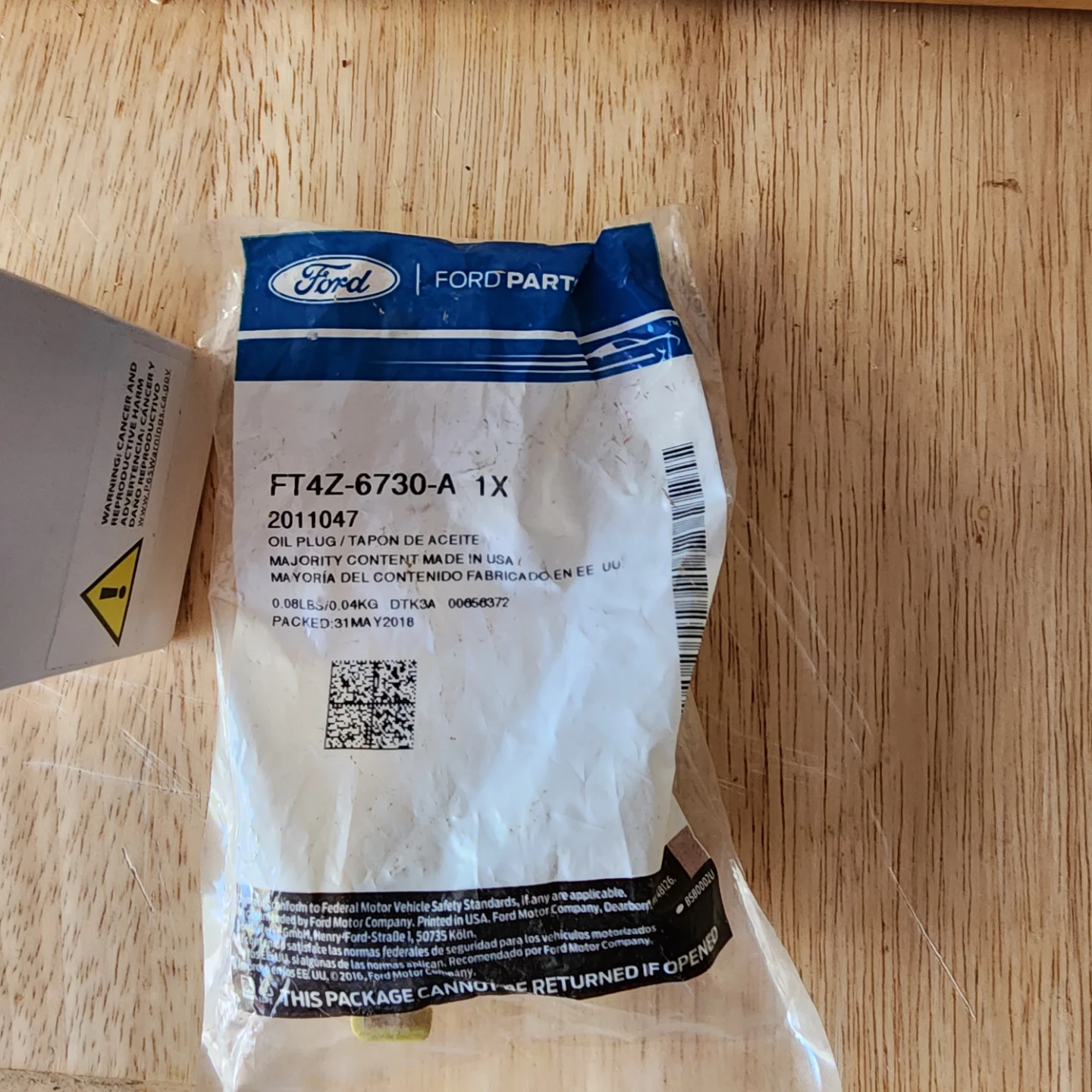 New Ford FT4Z-6730-A 1X Oil Plug - photo 2