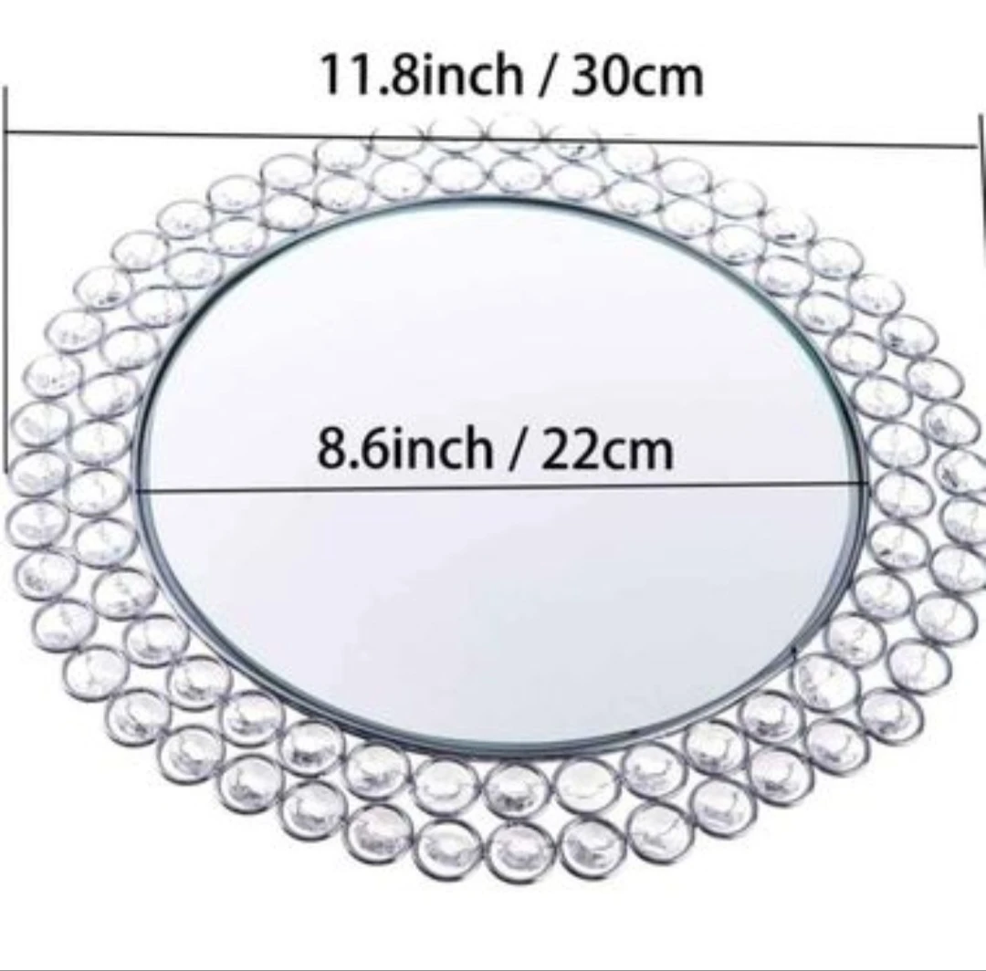 Crystal Beaded Mirror Tray 11.8" x 8.6" - photo 2
