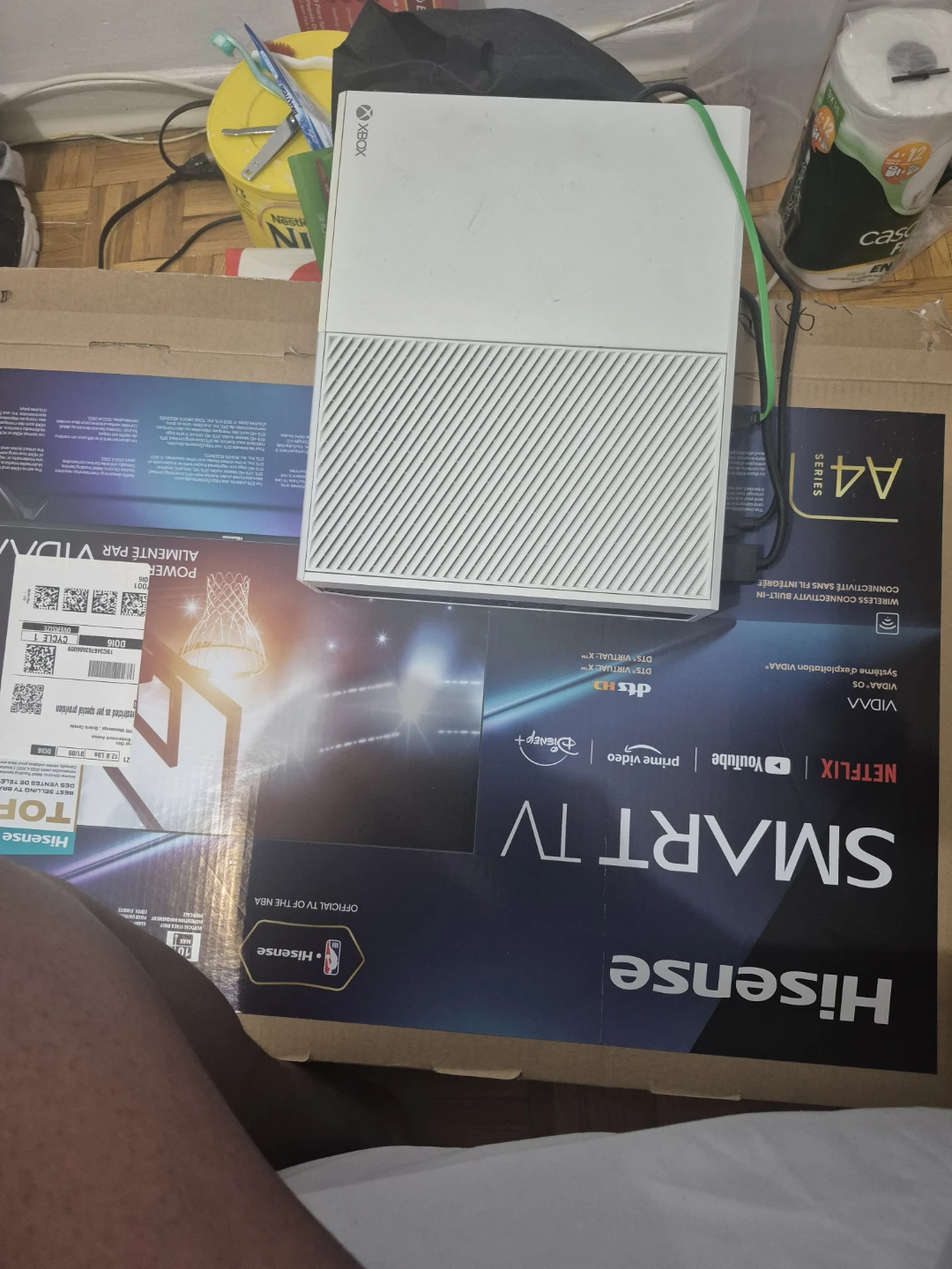 Microsoft Xbox One S Console and 32 inches tv for sale