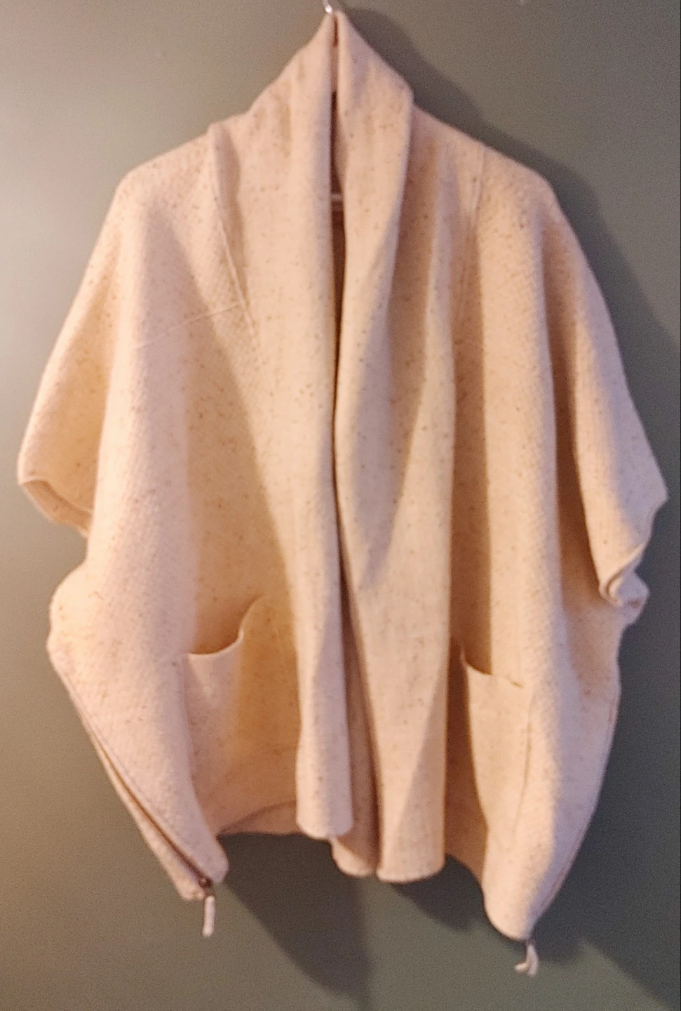 Beige Knit Cardigan with Pockets