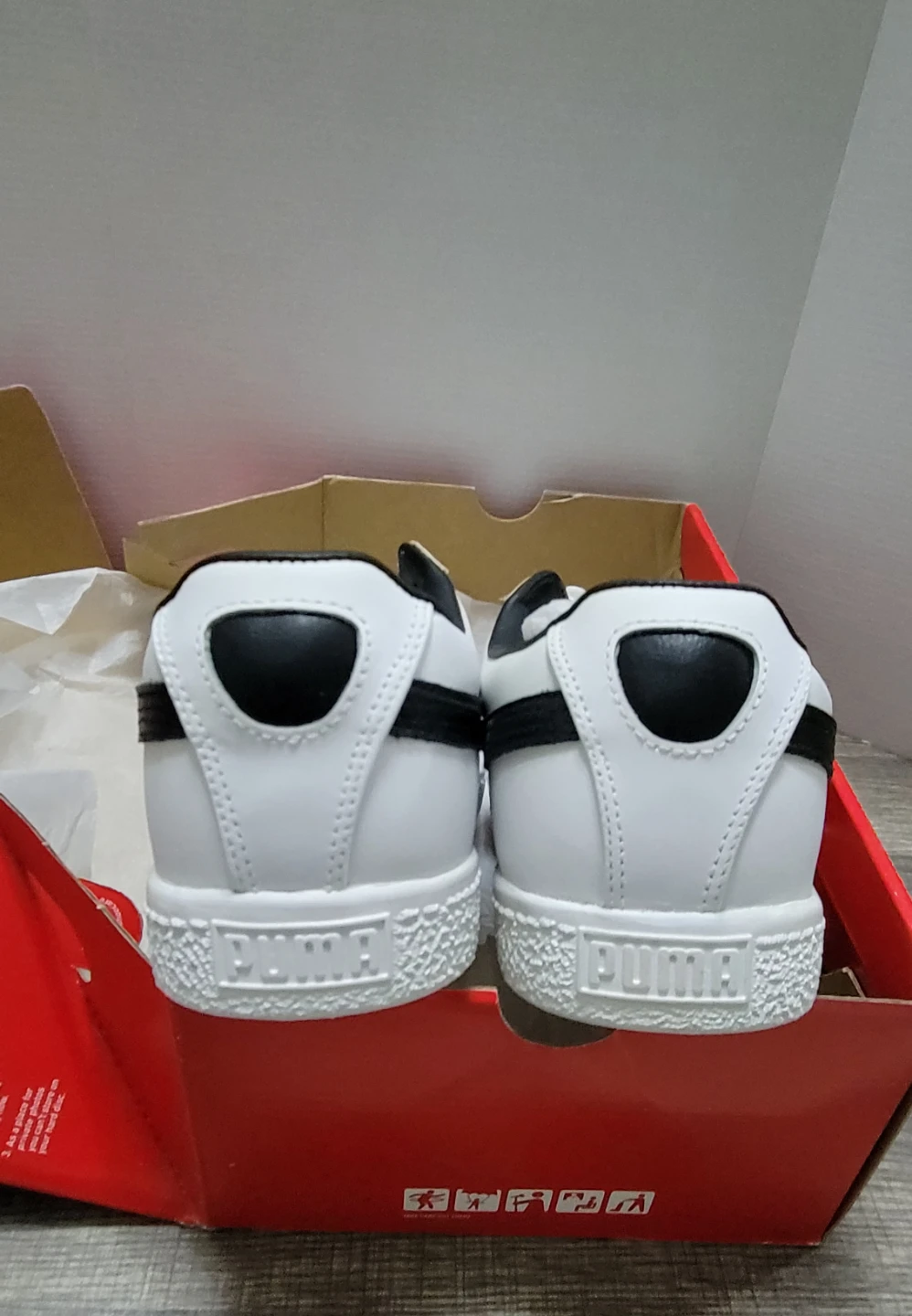 Puma Clyde White/Black Leather Sneakers 10.5 - photo 5
