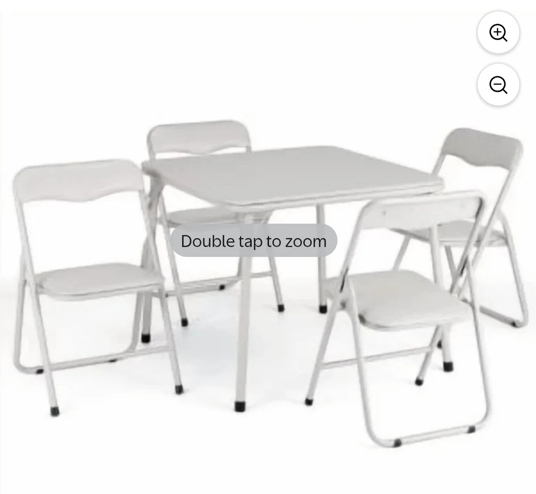 Kids Folding Table & 4 Chairs Set - White - photo 5