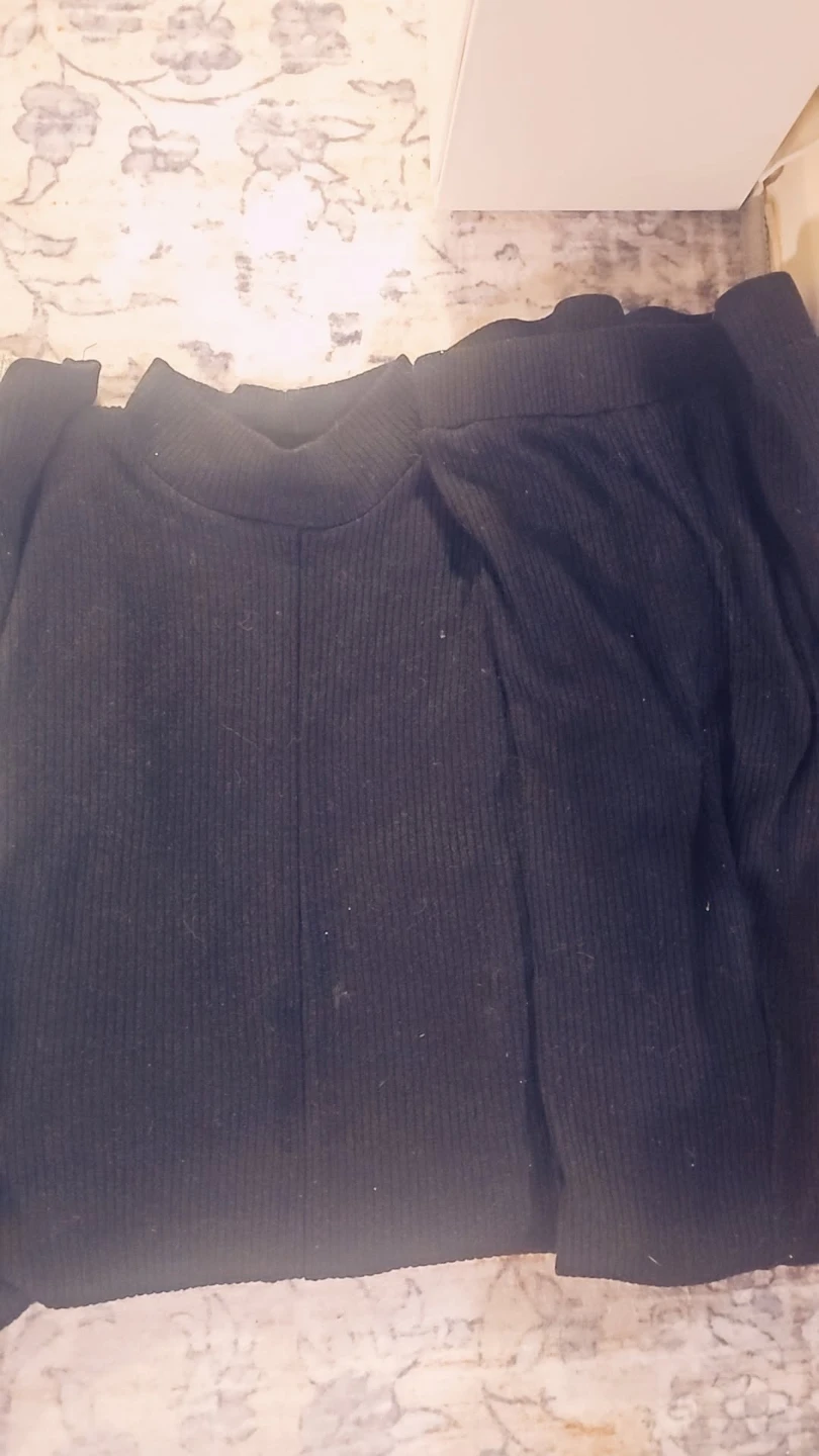 Ribbed Knit Set - Black, Grey, Cream Size M - photo 4