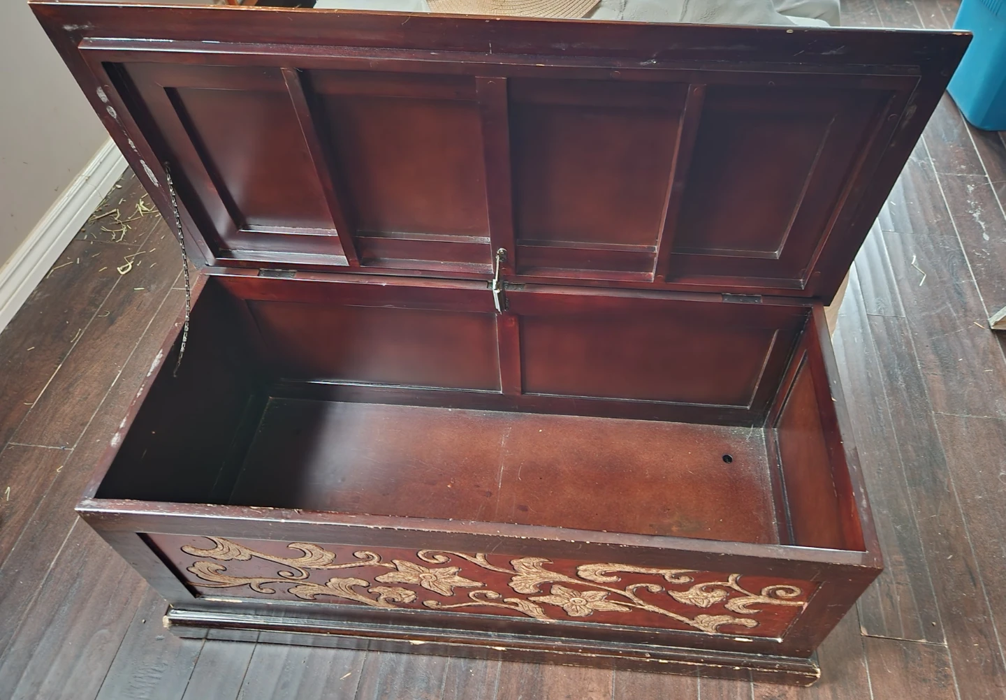 Vintage Wooden Storage Chest Trunk