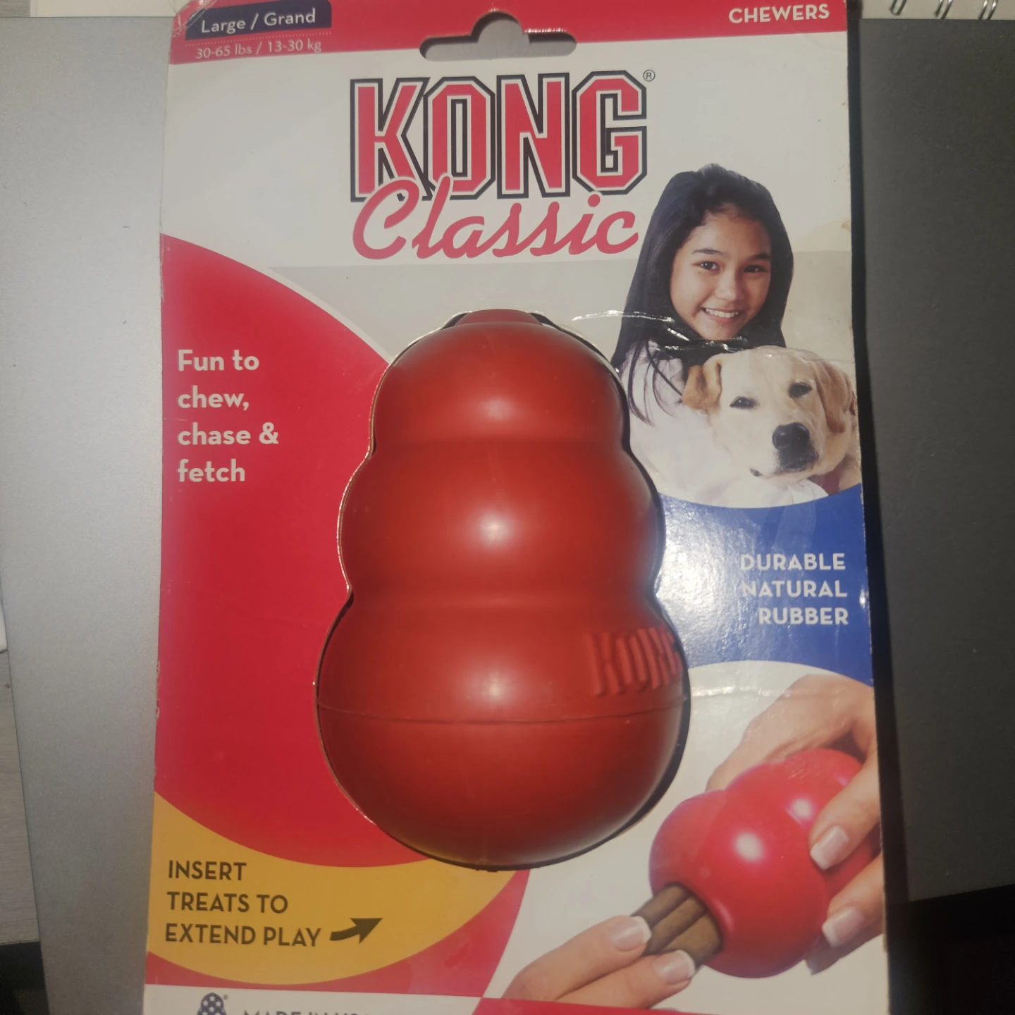 KONG Classic Large Dog Toy - Durable Rubber