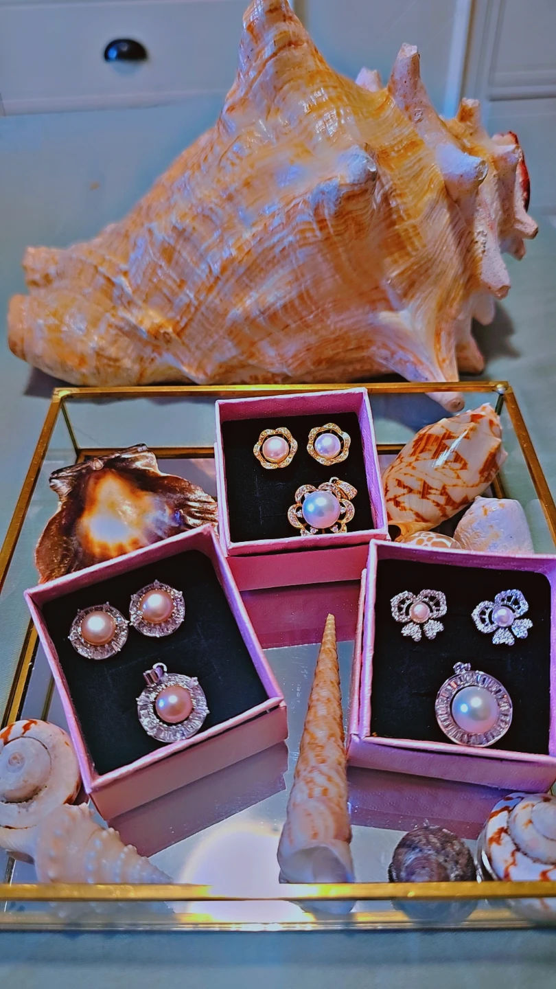Genuin fresh water Pearl Earrings & Pendant Set - photo 2