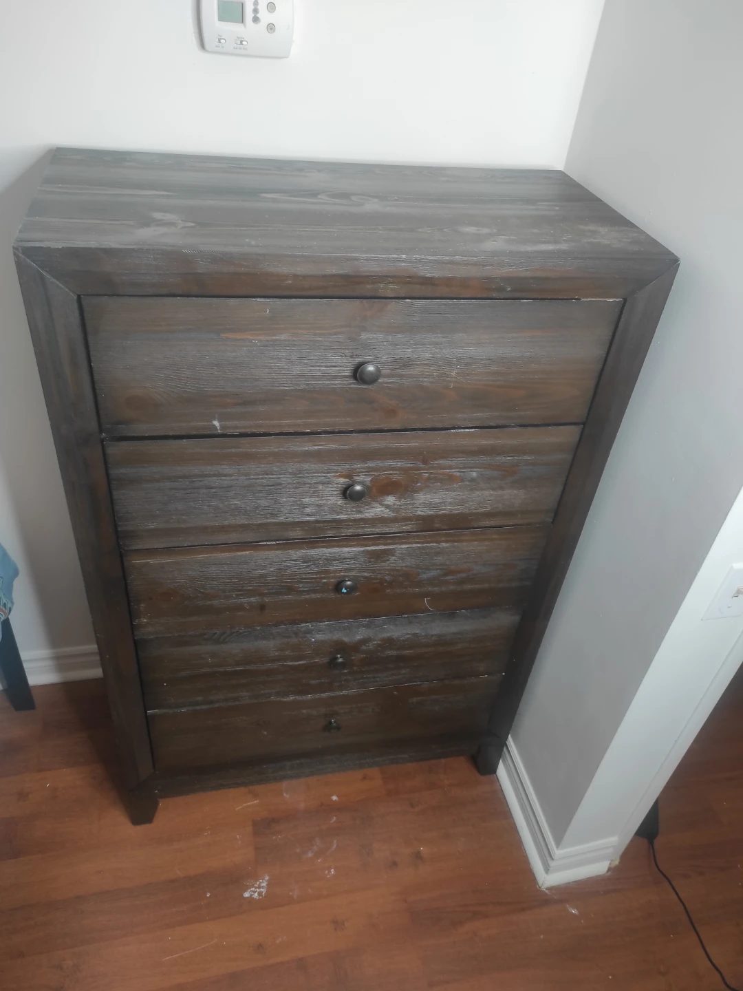 Dark Wood 5-Drawer Dresser - photo 4