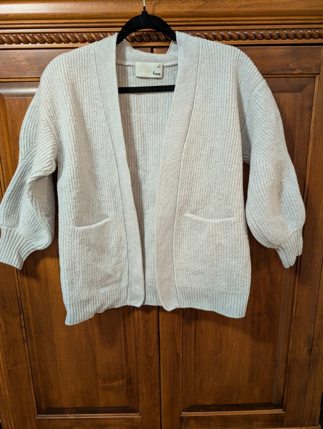 Wilfred Free grey rib 100% merino wool cardigan sizeXS
