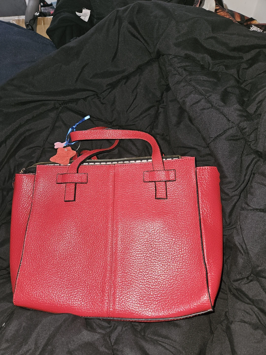 Crabtree Red Leather Tote Bag - photo 2