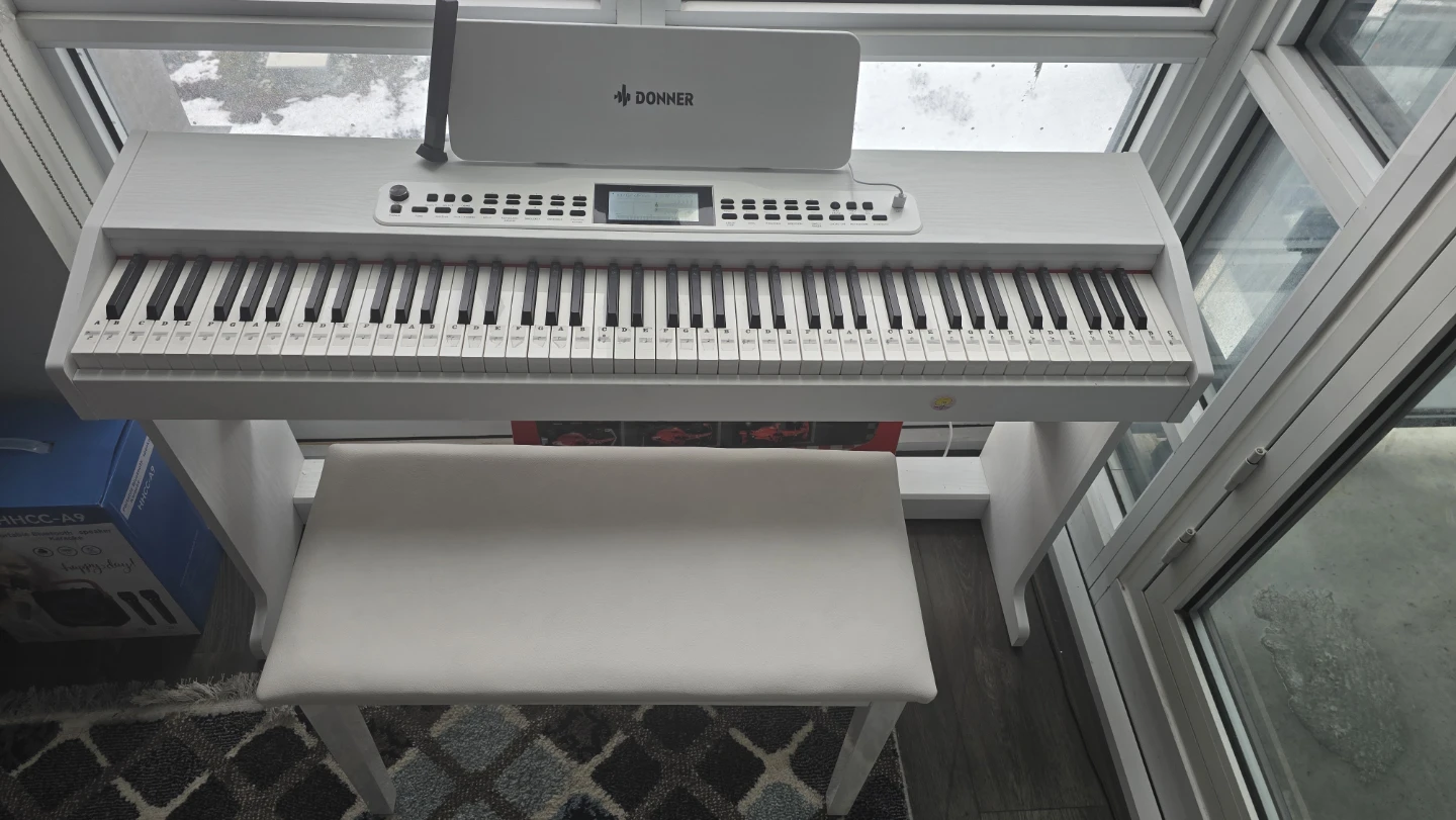 New Donner DDP-95 Digital Piano with Bench - White - photo 3