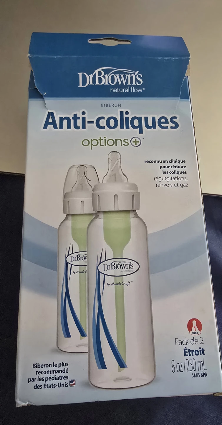 Dr. Brown's Anti-Colic Options+ Baby Bottles (2 Pack) 0-3m