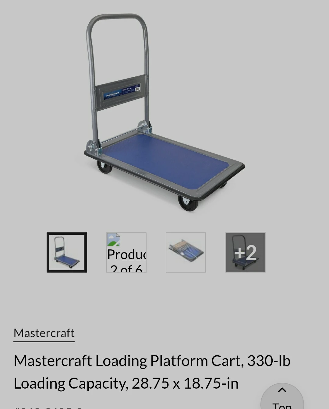 Loading Platform Cart 330-lb Capacity 28.75 x 18.75-in