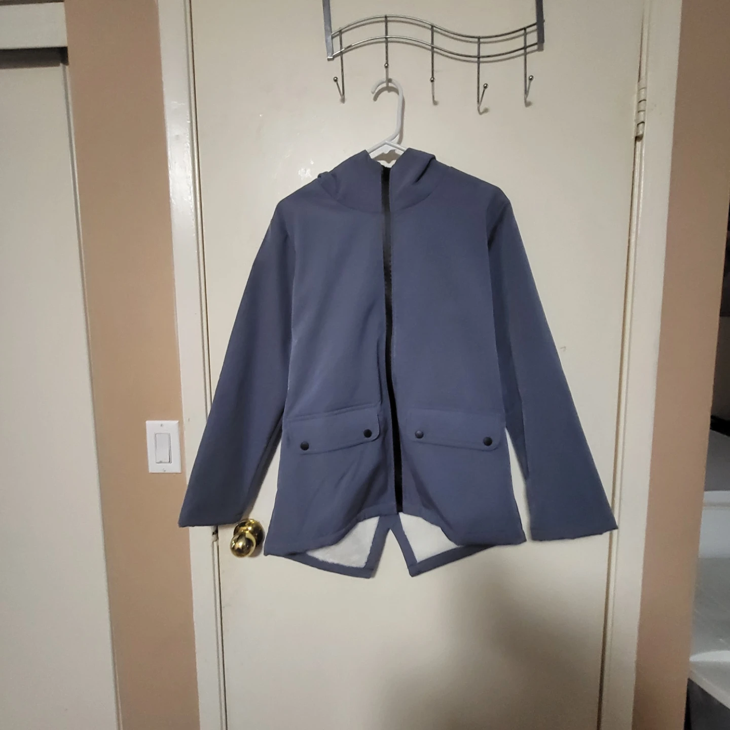 Blue hooded jacket, size S