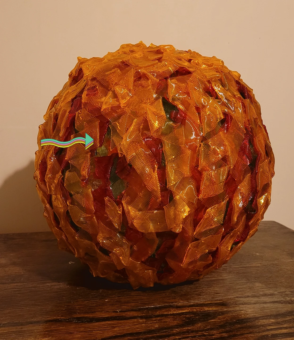 Lucite Spun Plastic Floating Orb Lamp Shade - photo 4