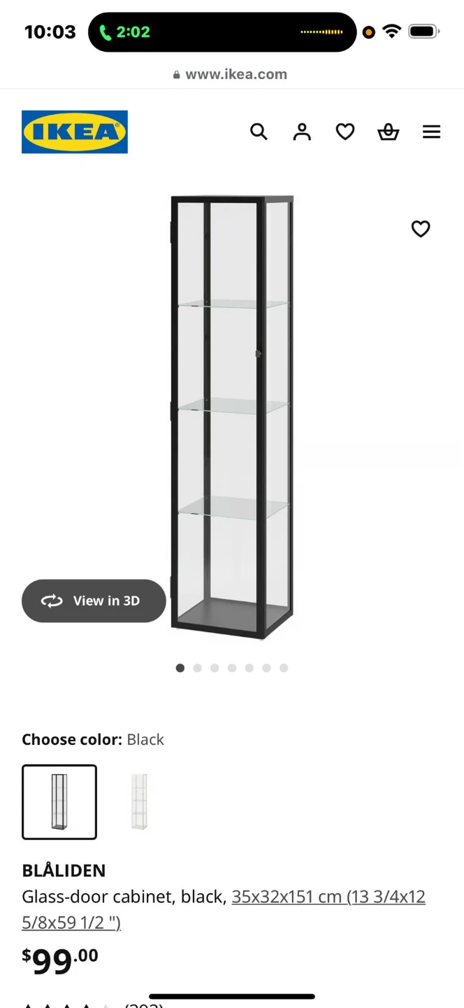 IKEA Blaliden Glass Cabinet - Black