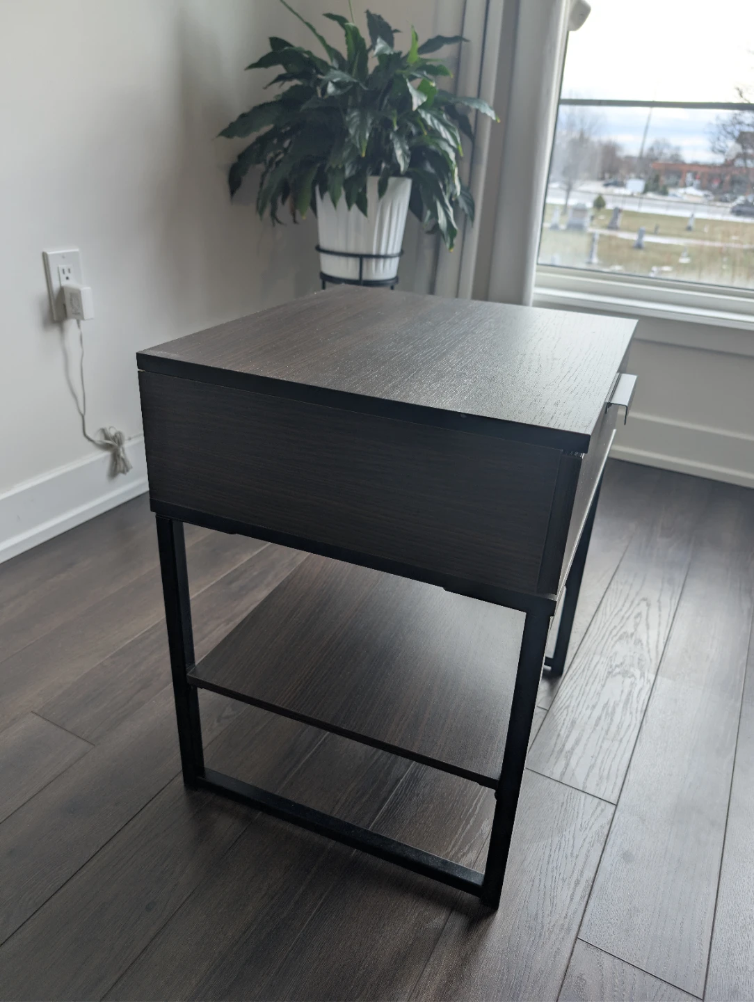 Brown IKEA Wood Nightstand with Drawer - photo 2