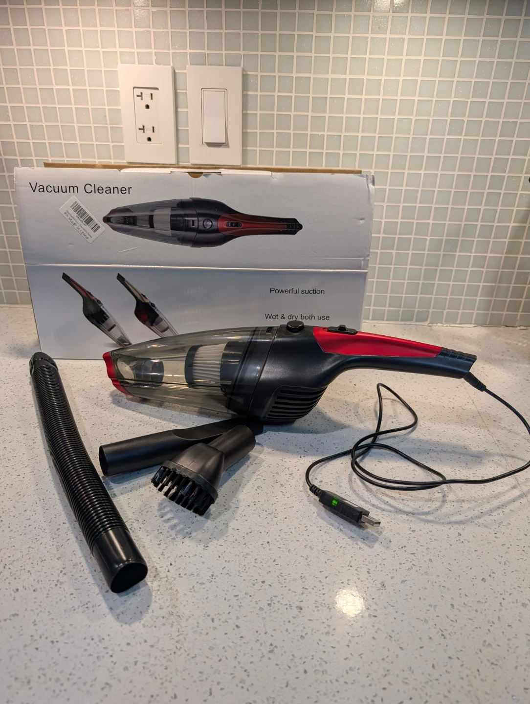 Portable Cordless Hand Vacuum with Attachments, USB Charge - photo 5