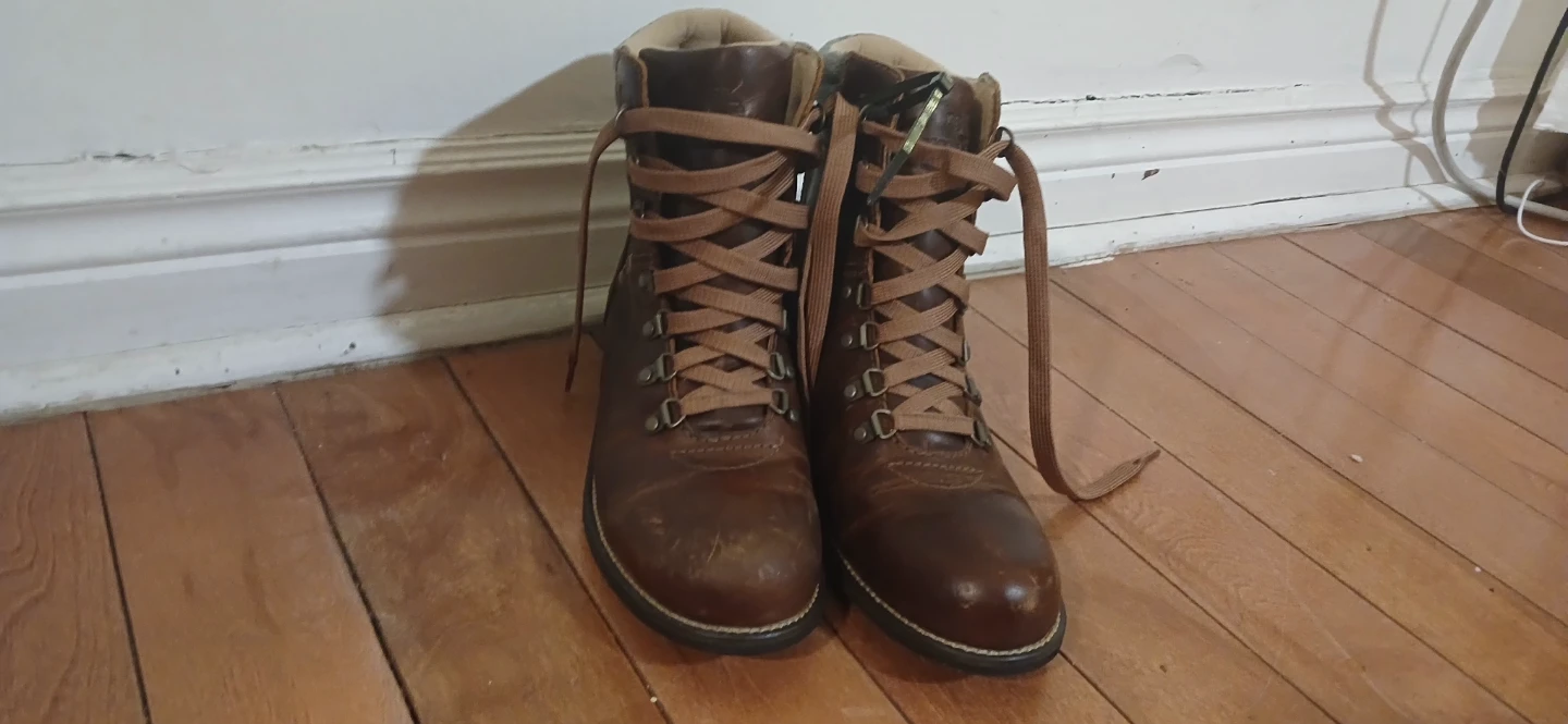 Brown Leather Lace-Up Hiking Boots - photo 3