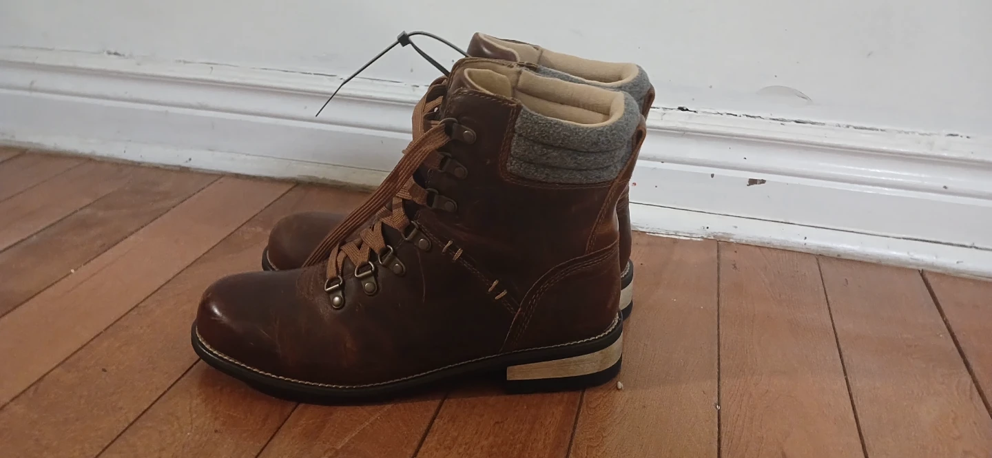 Brown Leather Lace-Up Hiking Boots - photo 5