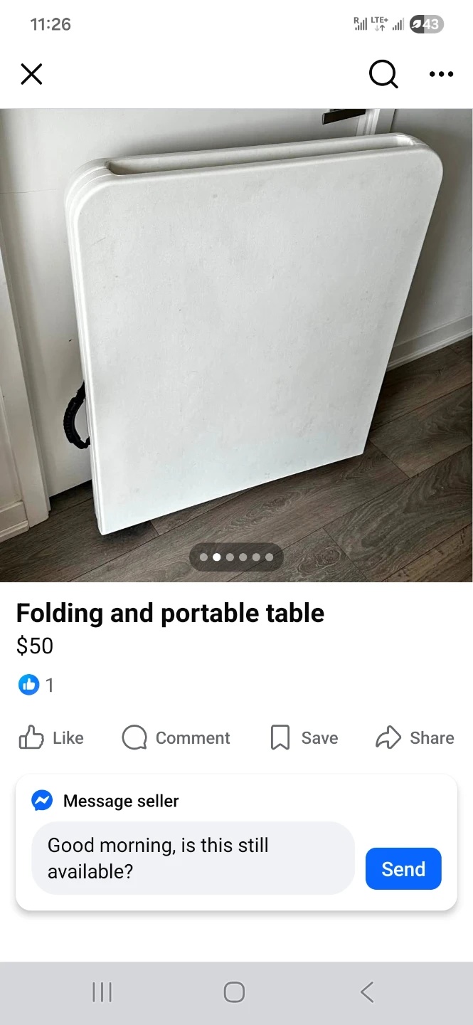 Folding and portable table 6 ft