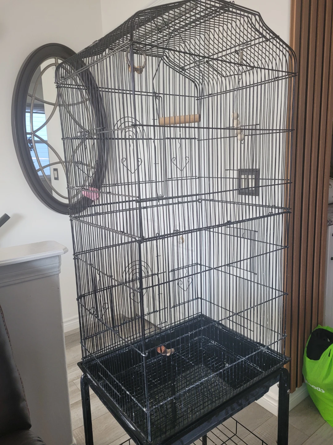 Black Bird Cage with Stand - photo 2