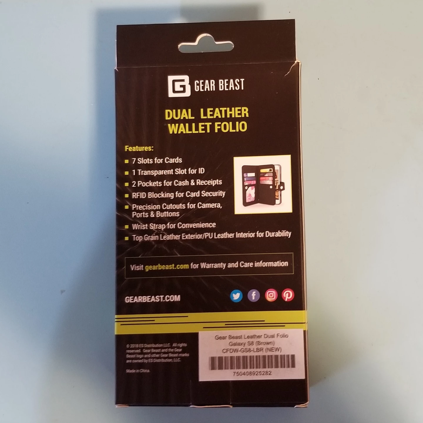 NEW Gear Beast Dual Leather Wallet Folio for Galaxy S8 - photo 2