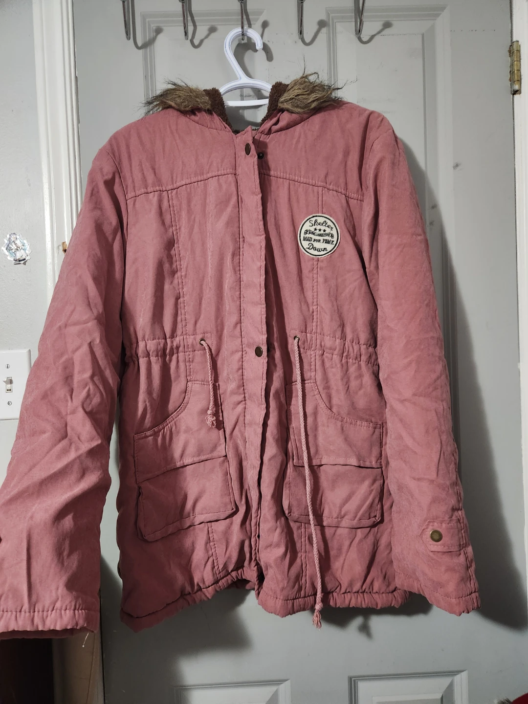 Shelter Turkish Rose Jacket with Faux Fur Hood