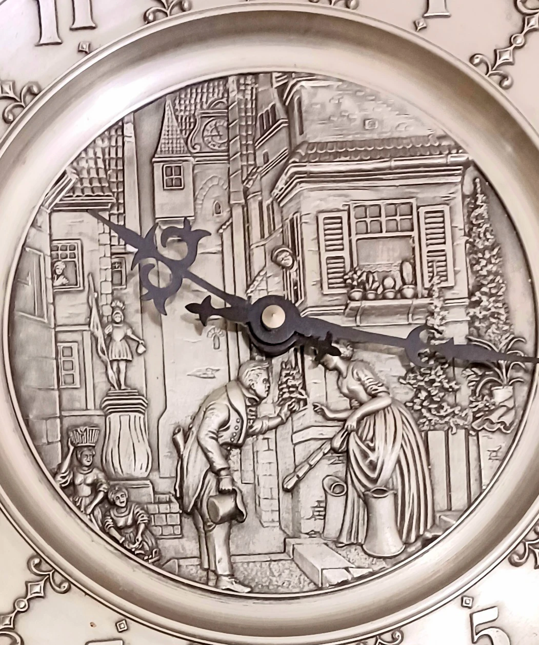 Vtg German Pewter Wall Clock - photo 2