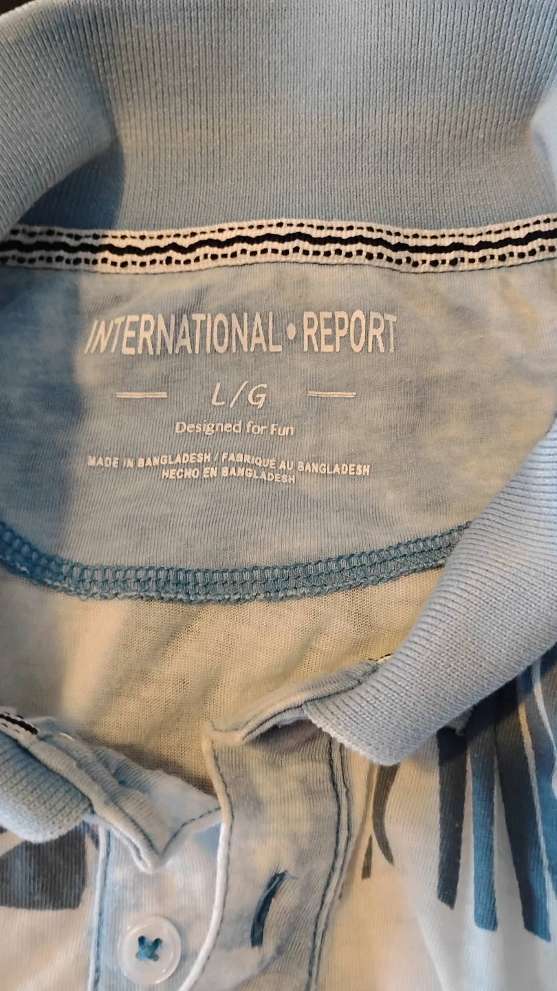 International Report Polo Shirt L/G Blue Tropical Print - photo 2