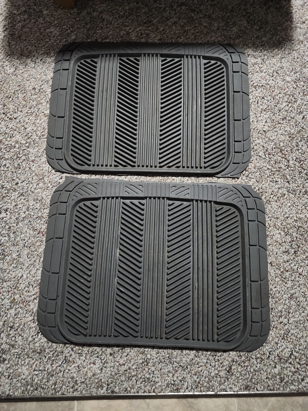 Gray Rubber Car Floor Mats - Set of 2