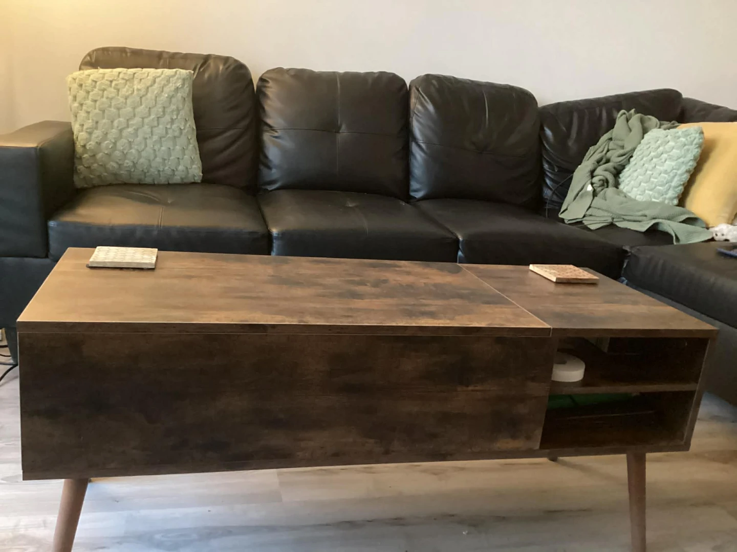 Lift Top Coffee Table with Hidden Compartment - photo 4